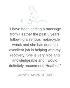 Heather is great! She really knows what she is doing and is extremely attentive to your specific needs. I highly recommend her. Nice venue and comfortable atmosphere. -Heather L Aug 27, 2019 - 5